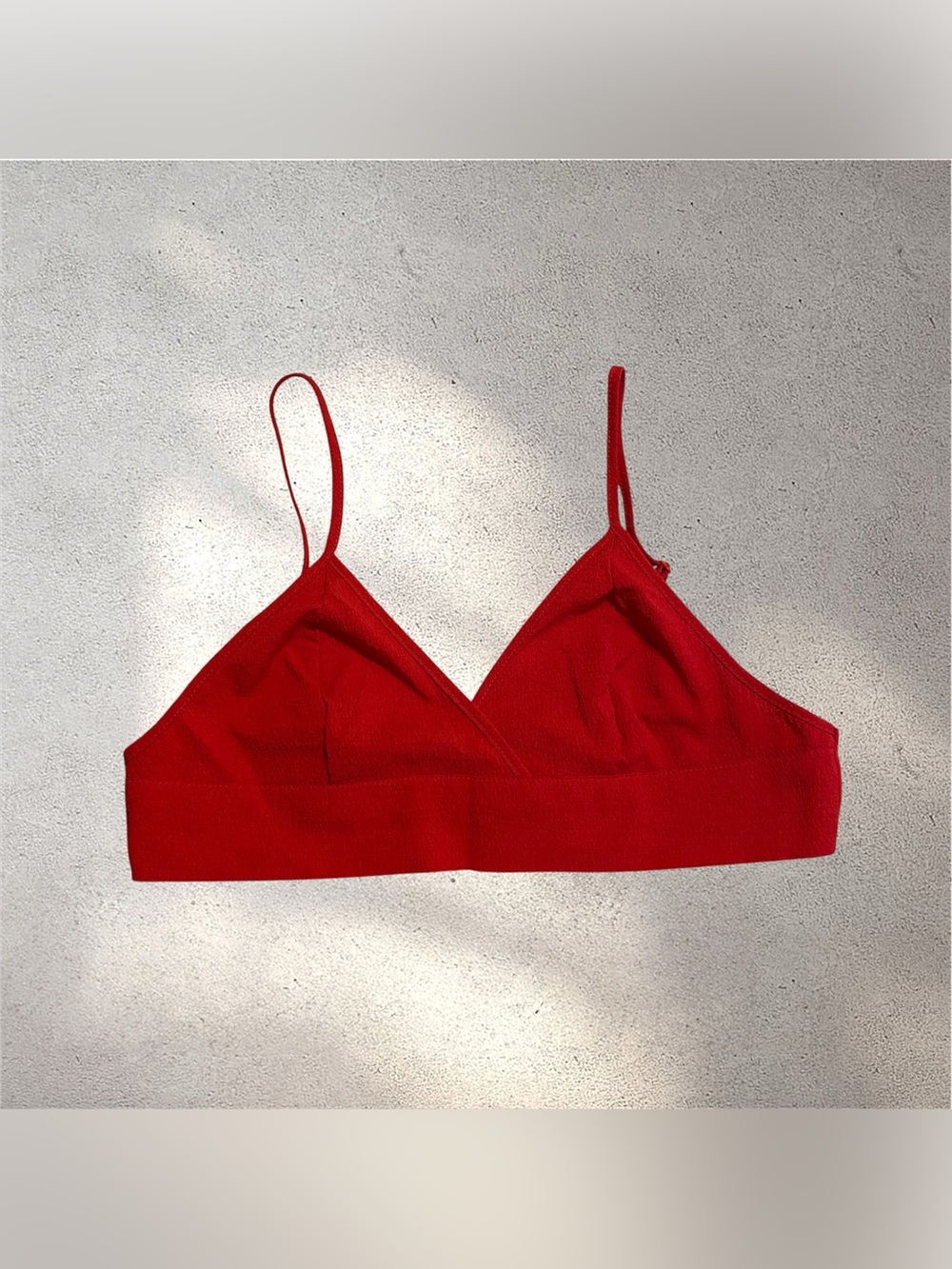 Shein Red V-Neck Bralette Size X-Large Pullover Crossover Cups Adjustable Straps